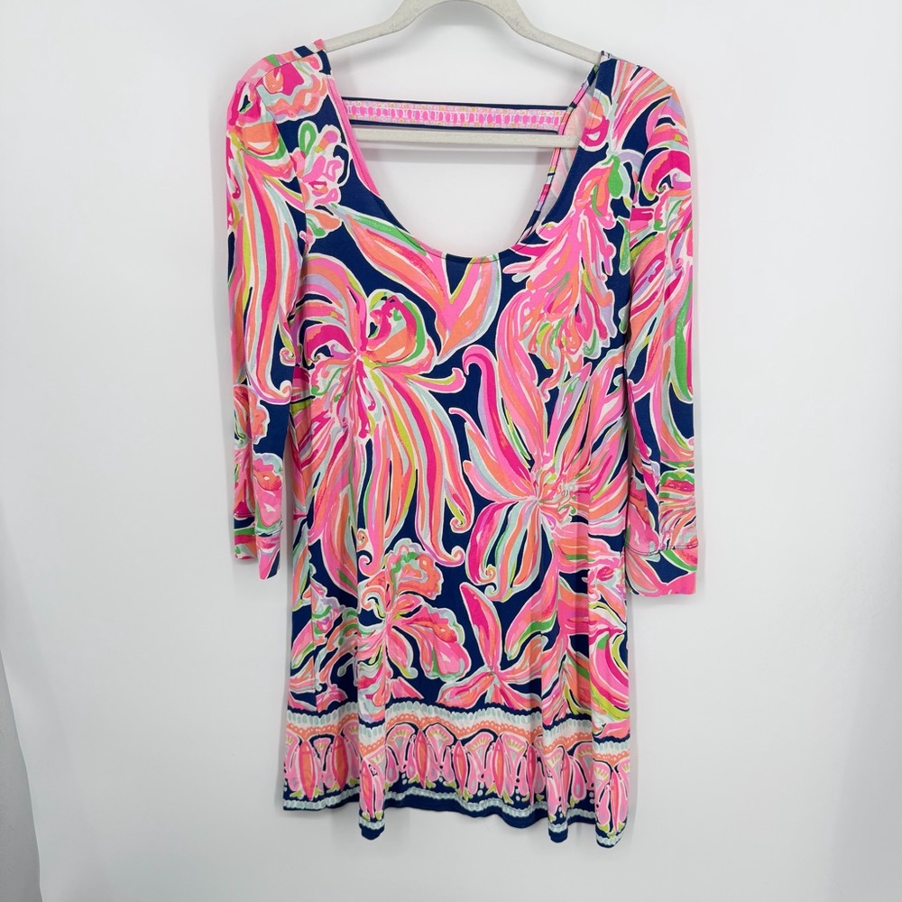 Lilly Pulitzer Emma Swing Dress Resort Navy Banana Flambe